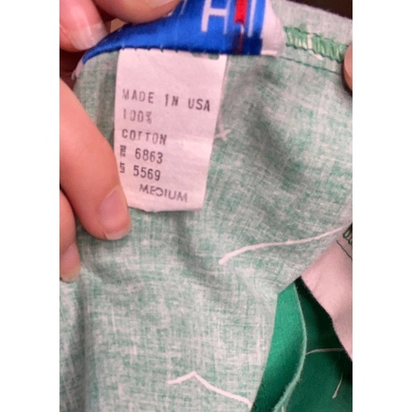 VINTAGE Twee Unique Green Cotton Skirt Pockets Medium - Picture 6 of 6